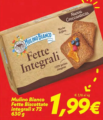 Iper Super Conveniente Mulino Bianco Fette Biscottate integrali x 72 630 g offerta