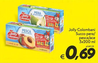 Iper Super Conveniente Jolly Colombani Succo pera/ pesca/ace 3x200 ml offerta