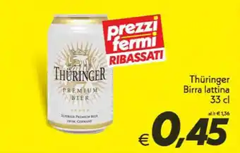 Iper Super Conveniente Thüringer Birra lattina 33 cl offerta