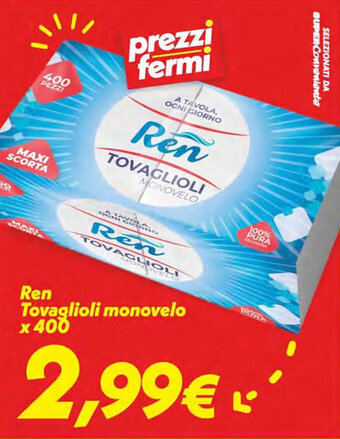 Iper Super Conveniente Ren Tovaglioli monovelo x 400 offerta