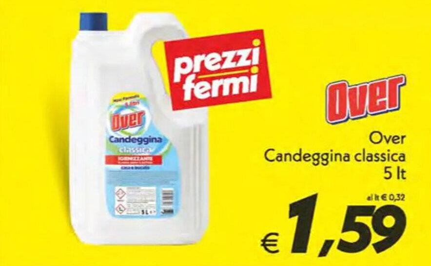 Iper Super Conveniente Over Candeggina classica 5 lt offerta