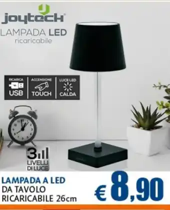 LAMPADA A LED DA TAVOLO RICARICABILE 26cm