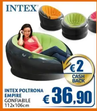 Casa & Co INTEX POLTRONA EMPIRE GONFIABILE 112x106cm offerta