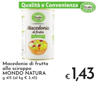 Macedonia di frutta allo sciroppo MONDO NATURA g 415
