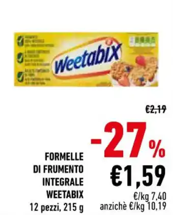 FORMELLE DI FRUMENTO INTEGRALE WEETABIX 12 pezzi, 215 g
