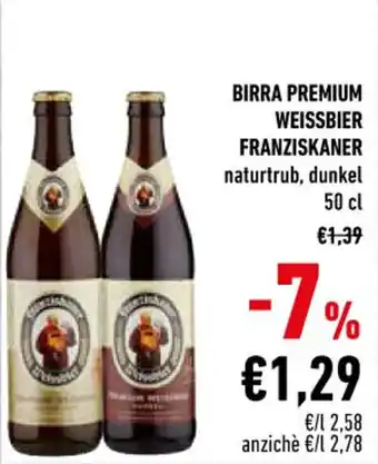 BIRRA PREMIUM WEISSBIER FRANZISKANER 50 cl