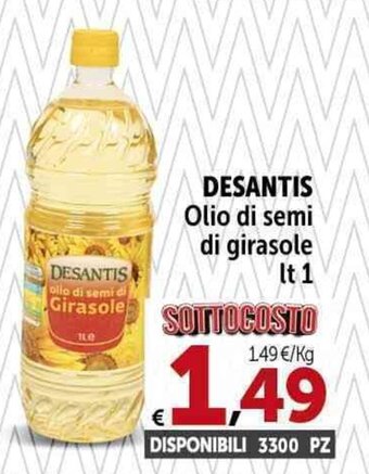 Carrefour Market DESANTIS Olio di semi di girasole Lt 1 offerta