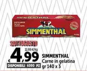 Carrefour Market SIMMENTHAL Carne in gelatina gr 140 x 3 offerta