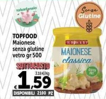 Carrefour Market TOPFOOD Maionese senza glutine vetro gr 500 offerta