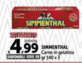 Carrefour Market SIMMENTHAL Carne in gelatina gr 140 x 3 offerta