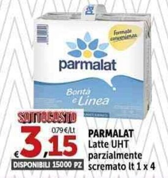 PARMALAT Latte UHT parzialmente scremato lt 1 x 4