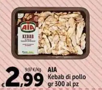 Carrefour Market AIA Kebab di pollo gr 300 al pz offerta