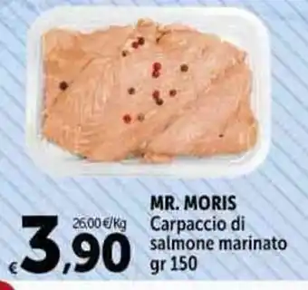 Carrefour Market MR. MORIS 2600 €/kg Carpaccio di salmone marinato gr 150 offerta