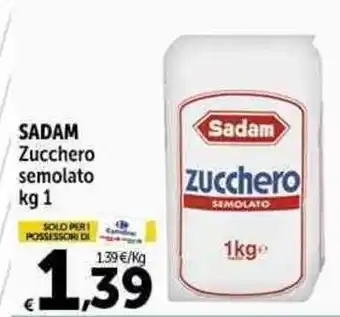 Carrefour Market SADAM Zucchero semolato kg 1 offerta