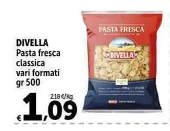 Carrefour Market DIVELLA Pasta fresca classica vari formati gr 500 offerta