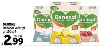 Carrefour Market DANONE Danacol vari tipi gr100x4 offerta