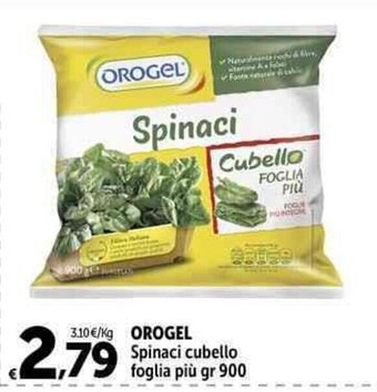 Carrefour Market OROGEL Spinaci cubello foglia più gr 900 offerta