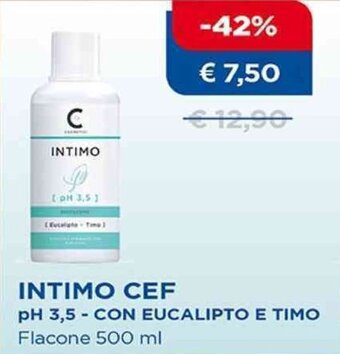 Parafarmacia Più Medical INTIMO CEF pH 3,5 - CON EUCALIPTO E TIMO pH 5,5- CON SALVIA Flacone 500 ml offerta