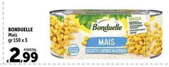 Carrefour Market BONDUELLE Mais gr 150 x 3 offerta