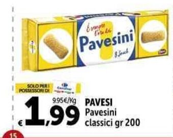 Carrefour Market PAVESI Pavesini classici gr 200 offerta