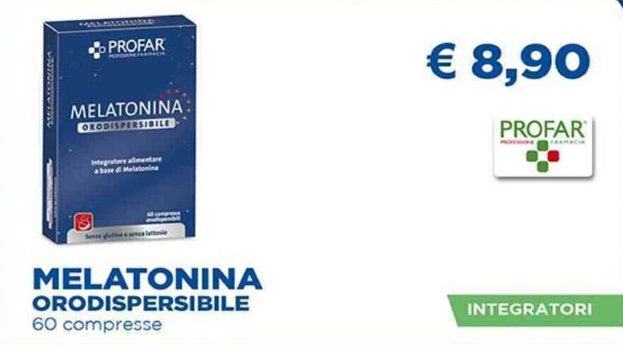 Parafarmacia Più Medical MELATONINA ORODISPERSIBILE 60 compresse offerta