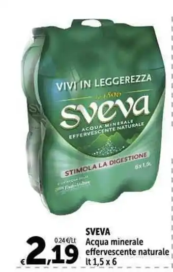 Carrefour Market SVEVA Acqua minerale effervescente naturale It 1,5 x 6 offerta