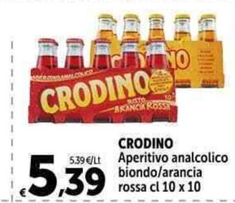 Carrefour Market CRODINO Aperitivo analcolico biondo/arancia rossa cl 10 x 10 offerta