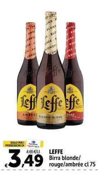 LEFFE Birra blonde/ rouge/ambrée cl 75
