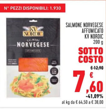 Conad SALMONE NORVEGESE AFFUMICATO KV NORDIC 200 g offerta