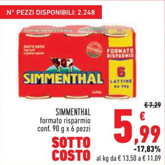 Conad SIMMENTHAL formato risparmio conf. 90 g x 6 pezzi offerta
