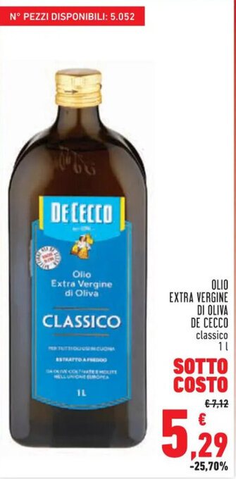 Conad OLIO EXTRA VERGINE DI OLIVA DE CECCO classico 1 l offerta