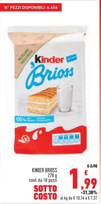 Conad KINDER BRIOSS conf. da 10 pezzi offerta
