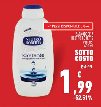 BAGNODOCCIA NEUTRO ROBERTS vari tipi 600 ml