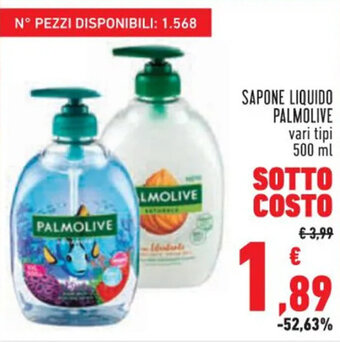 Conad SAPONE LIQUIDO PALMOLIVE vari tipi 500 ml offerta