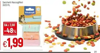 Famila Vitakraft Sacchetti Raccoglifeci 60 Pezzi offerta