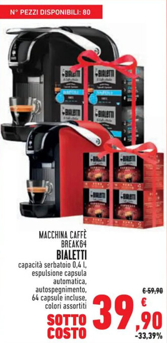 Conad MACCHINA CAFFÈ BREAK64 BIALETTI offerta