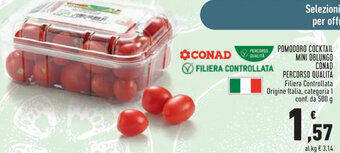 Conad POMODORO COCKTAIL MINI OBLUNGO CONAD PERCORSO QUALITÀ 500 g offerta