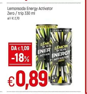 Famila Lemon soda Energy Activator Zero offerta