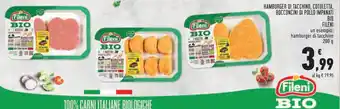 Conad HAMBURGER DI TACCHINO, COTOLETTA, BOCCONCINI DI POLLO IMPANATI BIO FILENI 200 g offerta