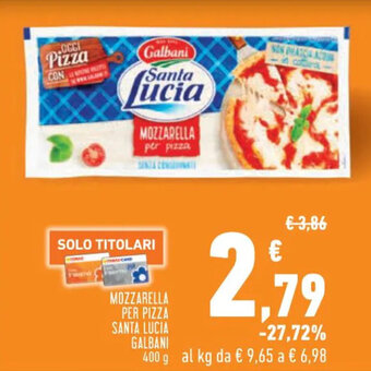 Conad MOZZARELLA PER PIZZA SANTA LUCIA GALBANI 400 g offerta