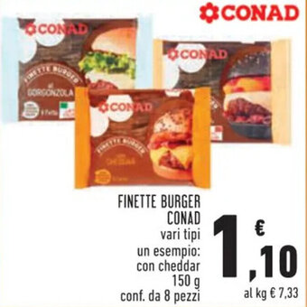 Conad FINETTE BURGER CONAD 150 g offerta