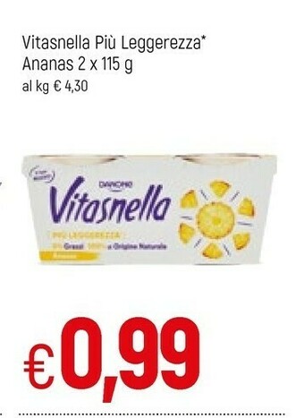 Famila Danone Vitasnella Zero Grassi Ananas In Pezzi 250 G(ml) offerta