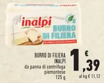 Conad BURRO DI FILIERA INALPI 125 g offerta