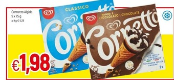 Famila Algida Cornetto Classico Con Latte Fresco Italiano Di Alta Qualità 75 G 375 G(ml) offerta