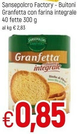 Famila Buitoni Granfetta Con Farina Integrale 300 G(ml) offerta