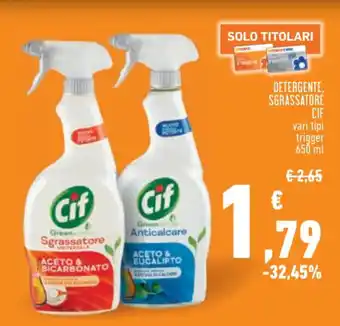 Conad DETERGENTE, SGRASSATORE CIF vari tipi trigger 650 ml offerta