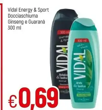 Famila Vidal Energy & Sport Docciaschiuma Ginseng E Guaranà offerta