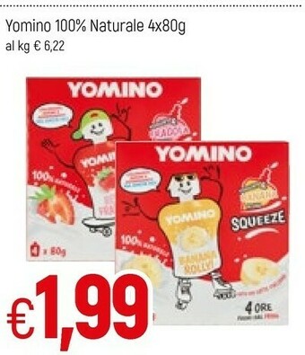 Yomino 100% Naturale Yogurt E Fragole 320 G(ml)