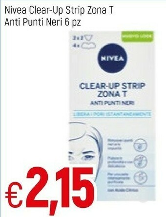 Famila Nivea Clear-up Strip Zona T Anti Punti Neri 6 Pz offerta