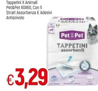 Pet & Pet Tappetini Per Animali Con 5 Strati Assorbenza E Adesivi Antiscivolo